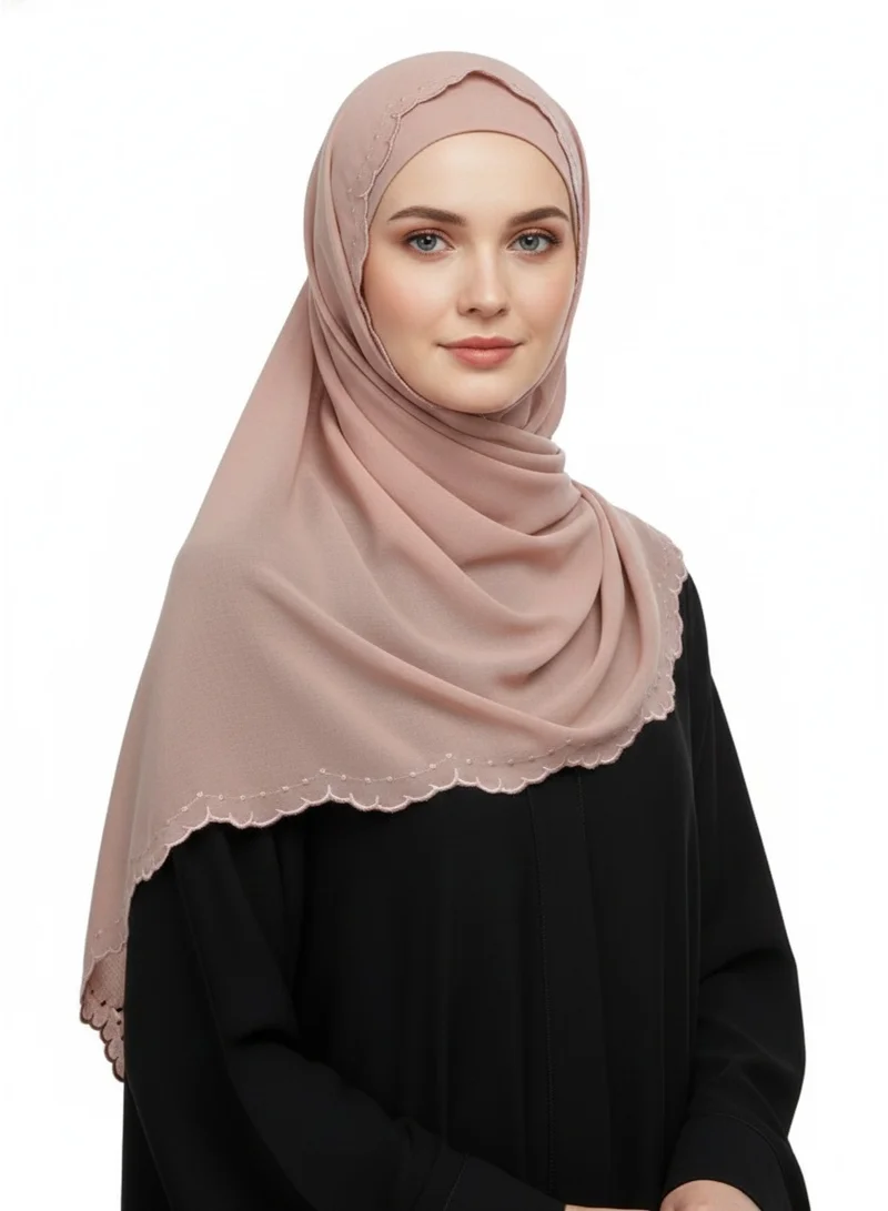 بيداني عمامة شيفون وردي من أمارا